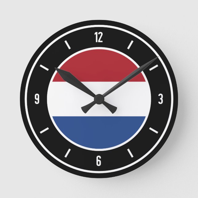 Relógio Redondo Holanda Flag Elegant (Frente)