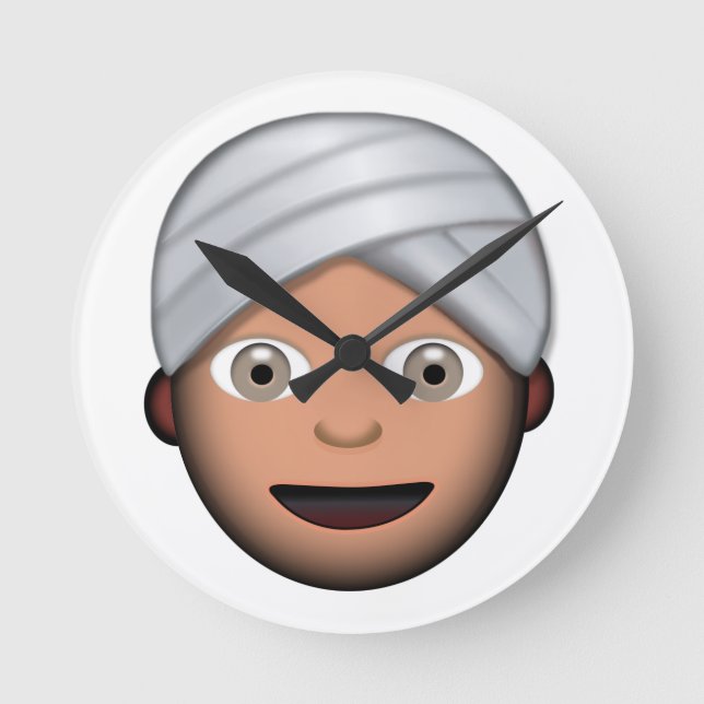 Relógio Redondo Homem com turbante Emoji (Frente)