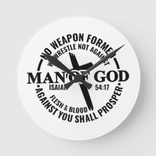 Relógio Redondo Homem de Deus, Nenhuma Arma Formada Contra Mim Irá