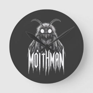 Relógio Redondo Homem-Mariposa Criptídeo Horror Gótico Criatura Pa