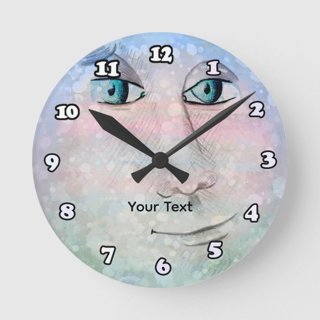 Relógio Redondo Homem na Lua (Frente)