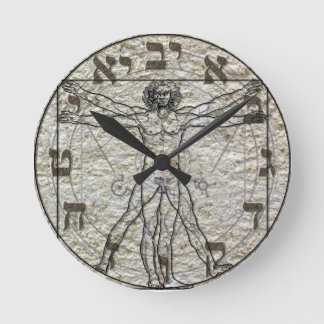 Relógio Redondo Homem Vitruviano Da Vinci Wall Clock