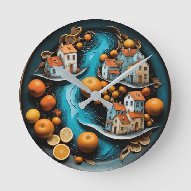 Relógio Redondo Hora da Fruta Artística (Frente)