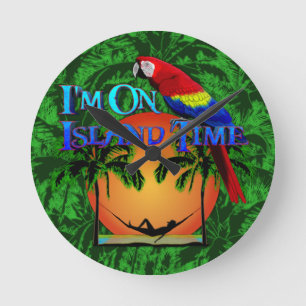 Relógio Redondo Hora da Ilha em Hammock