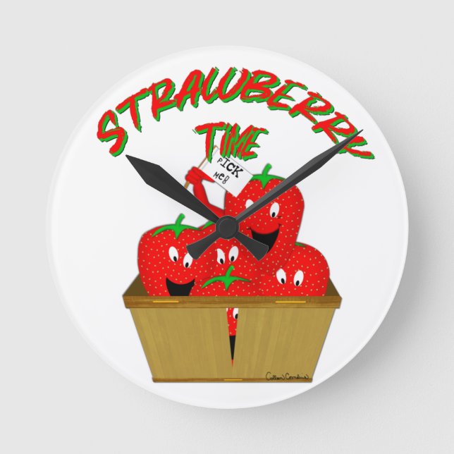Relógio Redondo Horário de Morango! (Frente)