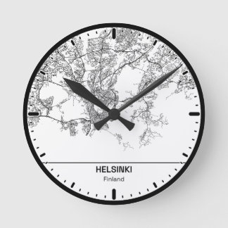 Relógio Redondo Horloge Ronde Helsinki Clock City Line Art
