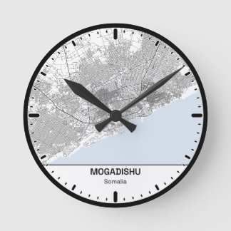 Relógio Redondo Horloge Ronde MogadishuClock City Line Art
