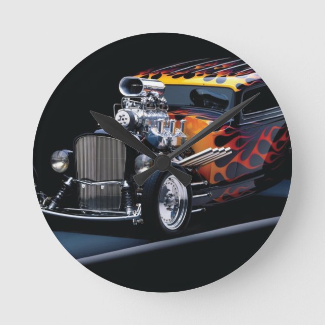 Relógio Redondo Hot rod (Frente)