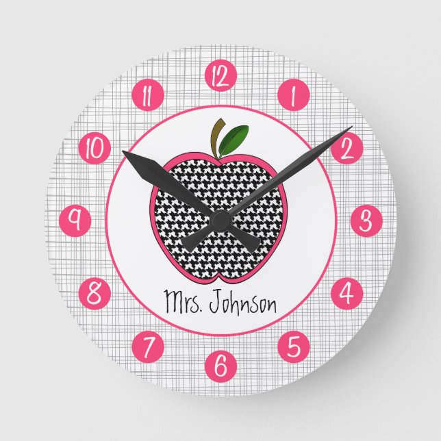 Relógio Redondo Houndstooth Apple personalizado cronometra para (Frente)