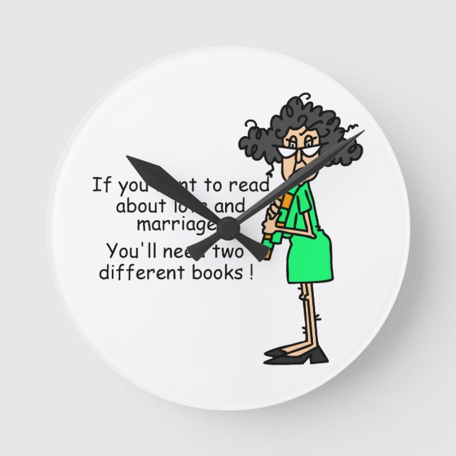 Relógio Redondo Humor do amor e do casamento (Frente)