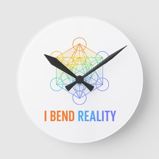 Relógio Redondo I Bend Reality – Sacred Geometry Energy Design (Frente)