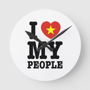 Relógio Redondo I Heart (Love) My Viet Pessoas