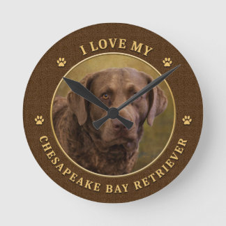 Relógio Redondo I Love My Chesapeake Bay Retriever Wall Clock