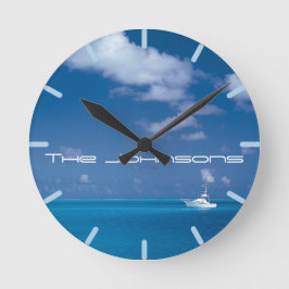 Relógio Redondo Iate para o Azul