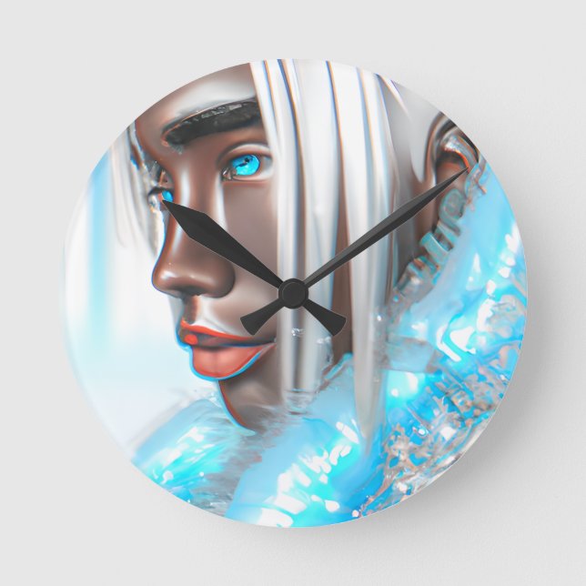 Relógio Redondo Ice Prince Melanin Black Boy Magic Bruh Winter Bro (Frente)