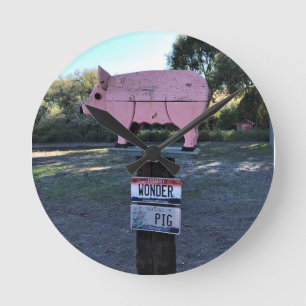 Relógio Redondo Idaho Wonder Pig, Engraçado