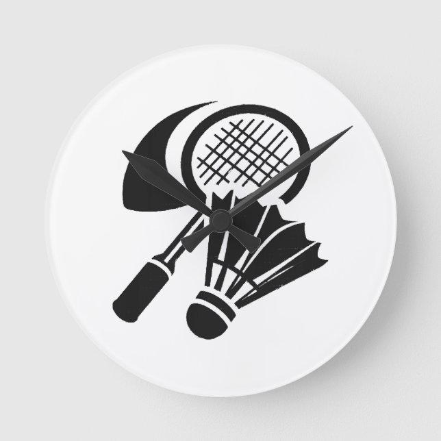 Relógio Redondo Ideias de presentes de badminton (Frente)