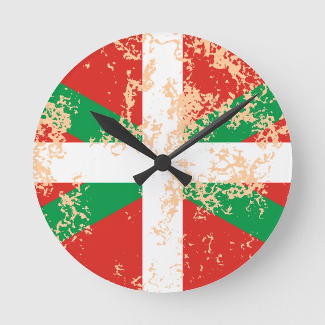 Relógio Redondo Ikurriña desgastada (Frente)