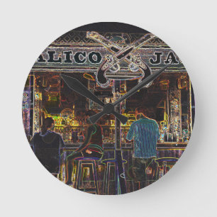 Relógio Redondo Ilha Calico Jacks Grand Cayman