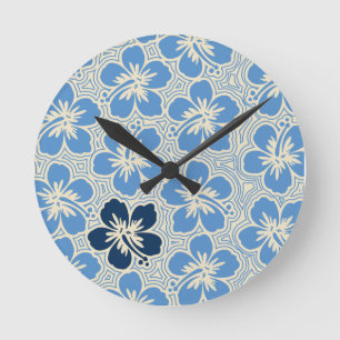 Relógio Redondo Ilha Hibiscus Hawaiian Wall Clocks