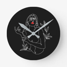 Ilustração de Arte da Linha do Corloge Ronde. Femm