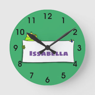 Relógio Redondo Ilustração de desenho animado de sinal verde de 