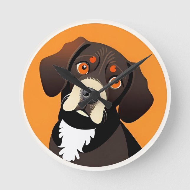 Relógio Redondo Ilustração de desenho bonitinho de uma pãozinha (Frente)