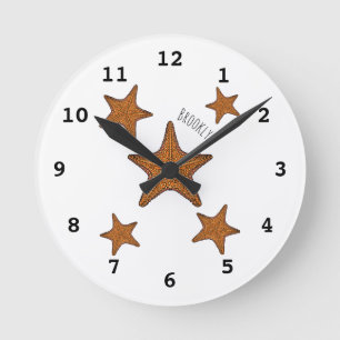 Relógio Redondo Ilustração de desenho de Starfish