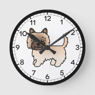 Relógio Redondo Ilustração do Cachorro Cairn Terrier