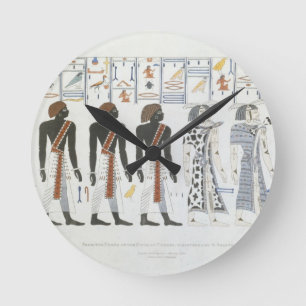 Relógio Redondo Ilustrações dos hieroglyphics dos túmulos de t