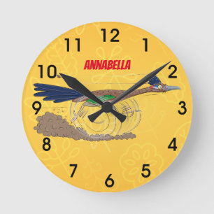 Relógio Redondo Imagem engraçada de desenho animado de pássaros