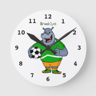 Relógio Redondo Imagem engraçada do desenho animado do jogador de
