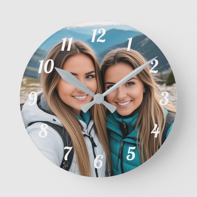 Relógio Redondo Imagem Personalizada de Melhores Amigos (Frente)