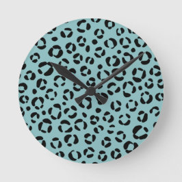 Relógio Redondo Impressão Animal Turquesa