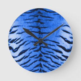 Relógio Redondo Impressão de Pele de Tigre Azul do Deserto