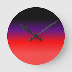 Relógio Redondo Inclinação preto, roxo e vermelho