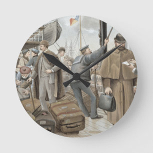 Relógio Redondo Indo a bordo no Tilbury, 'de P & de O Pencillings