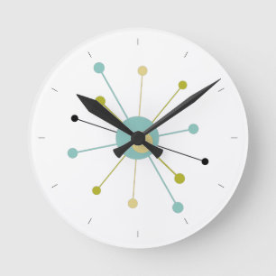 Relógio Redondo Inicialização Atômica com Meio século de Linhas