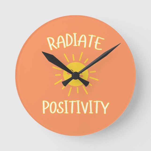 Relógio Redondo Irradiar Positividade (Frente)