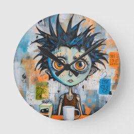 Relógio Redondo Isak Inkwell segunda-feira de manhã chorão