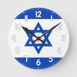 Relógio Redondo Israel Flag Wall Clock - Flag of Israel