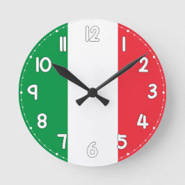 Relógio Redondo Italian Flag Wall Clock - Flag of Italy