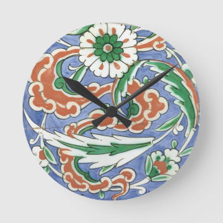 Relógio Redondo Iznik motif Wall Clock