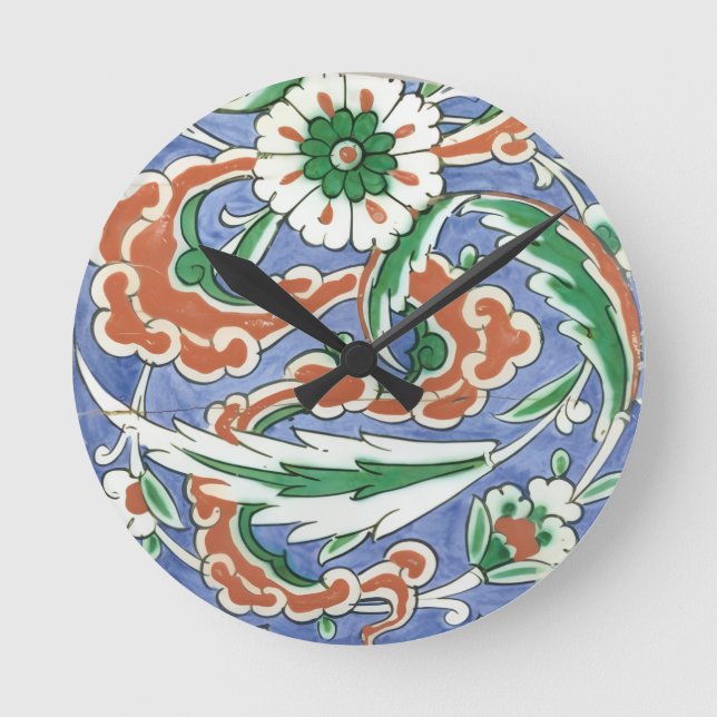 Relógio Redondo Iznik motif Wall Clock (Frente)