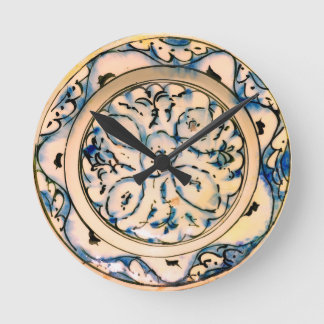 Relógio Redondo Iznik Pattern Wall Clock