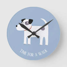 Relógio Redondo Jack Russell Terrier Dog Texto Personalizado