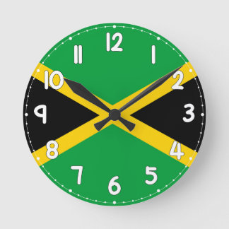 Relógio Redondo Jamaica Flag Wall Clock - flag of jamaica