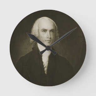 Relógio Redondo James Madison, 4o Presidente dos Estados Unidos