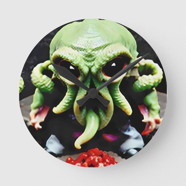 Relógio Redondo Jantar com Cthulhu (Frente)