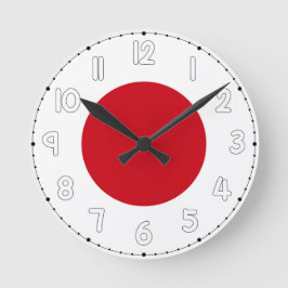 Relógio Redondo Japan Flag Wall Clock - Flag of Japan